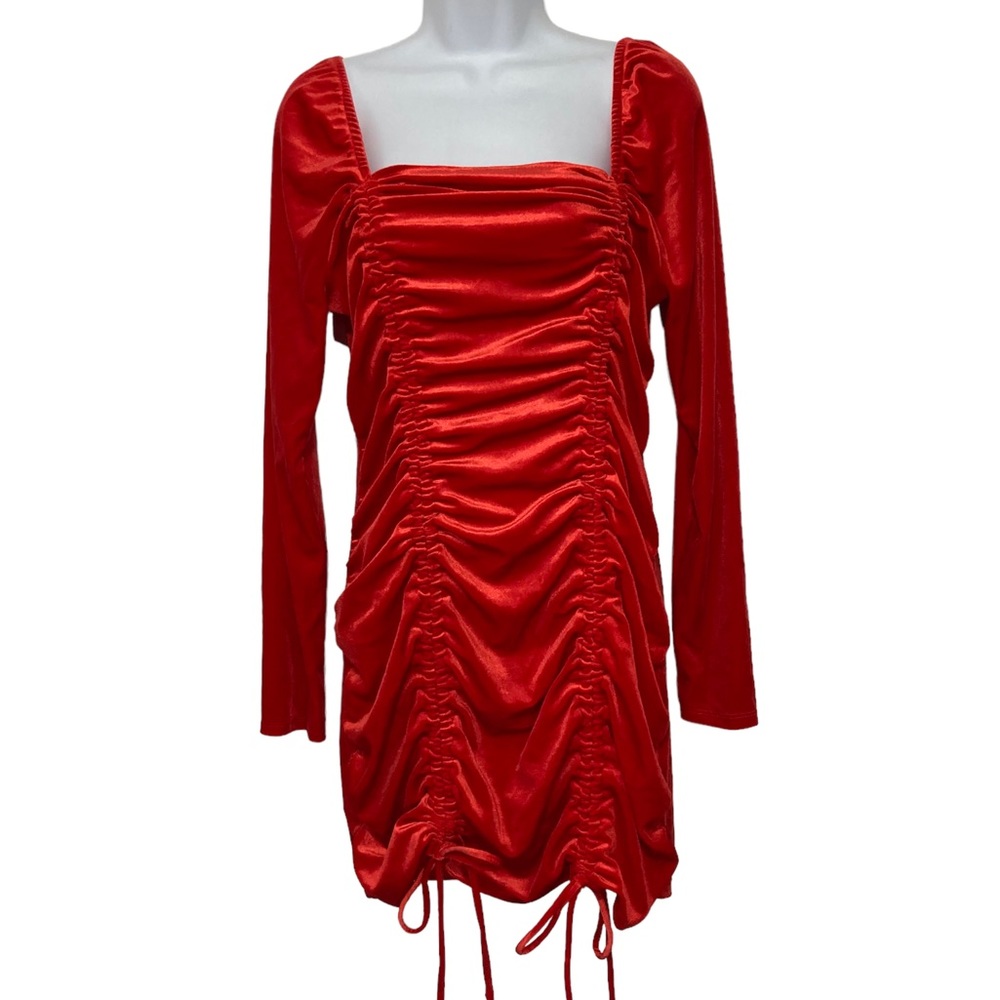Wild Fable Crushed Velvet Ruched Dress NWT